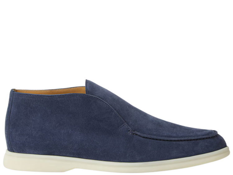 Loro Piana Open Walk Ankle Boot Suede Dark Deep Sea