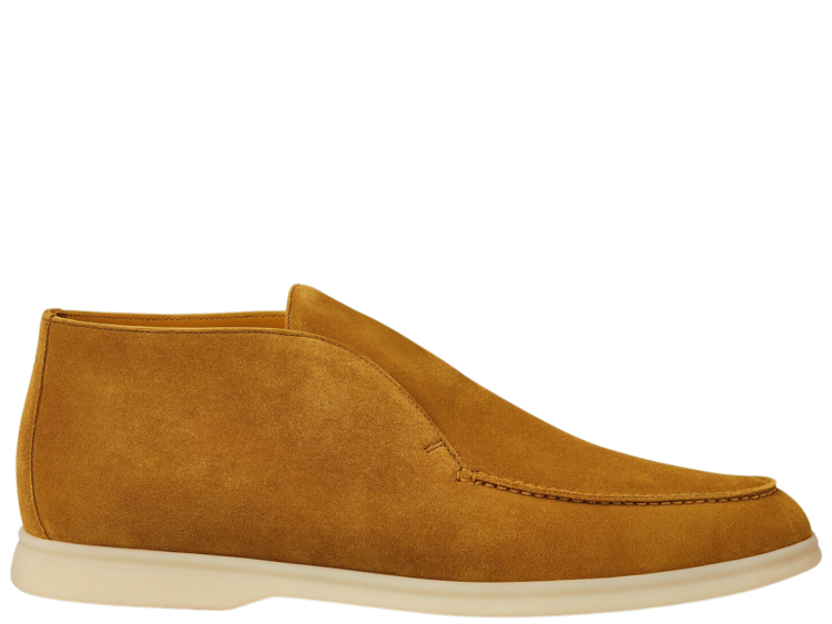 Loro Piana Open Walk Ankle Boot Suede Dark Saffron