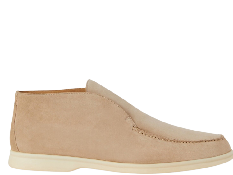 Loro Piana Open Walk Ankle Boot Suede Sandstone