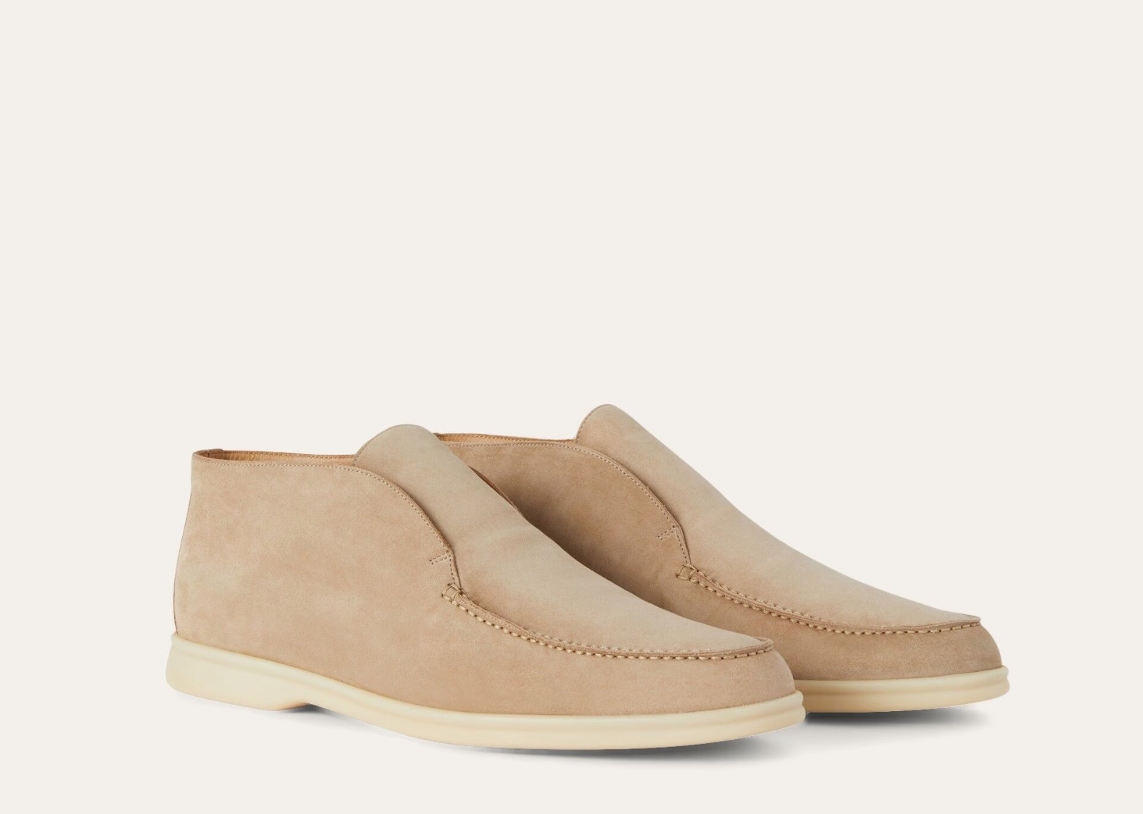 Loro Piana Open Walk Ankle Boot Suede Sandstone - görsel 2