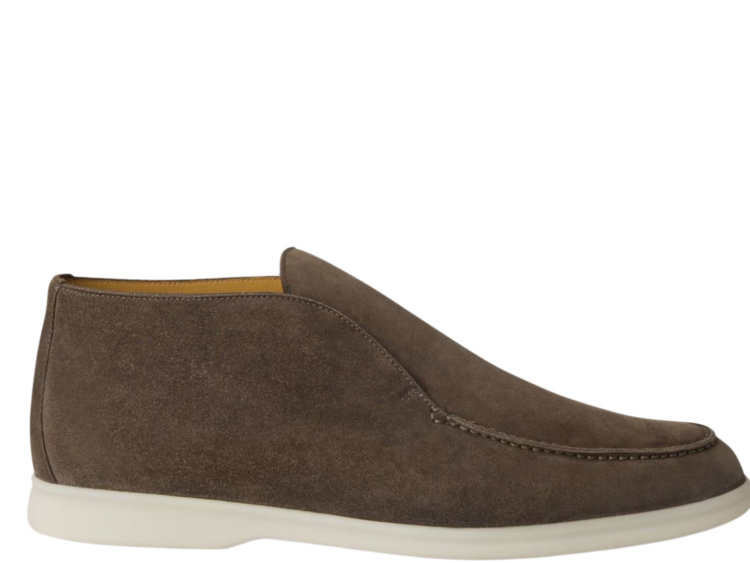 Loro Piana Open Walk Ankle Boot Suede Warm Gray