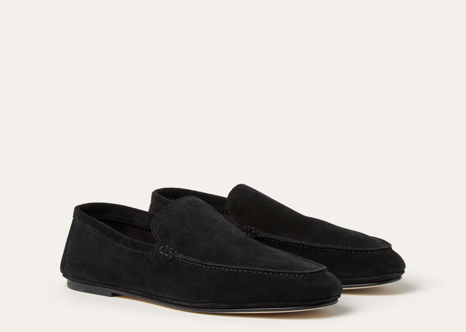 Loro Piana Summer Anton Walk Loafer Suede Black - görsel 2