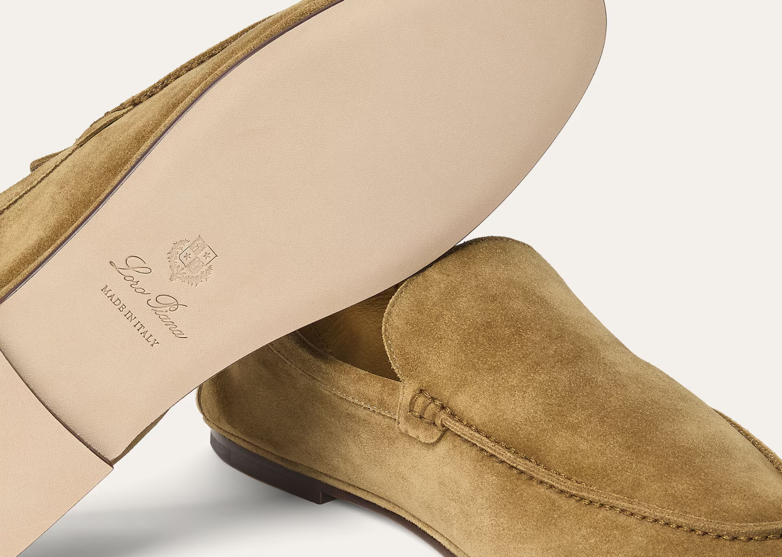 Loro Piana Summer Anton Walk Loafer Suede Savana Bark - görsel 4