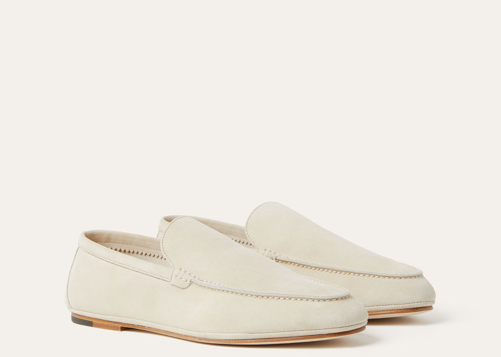 Loro Piana Summer Anton Walk Loafer Suede Yogurt - görsel 2