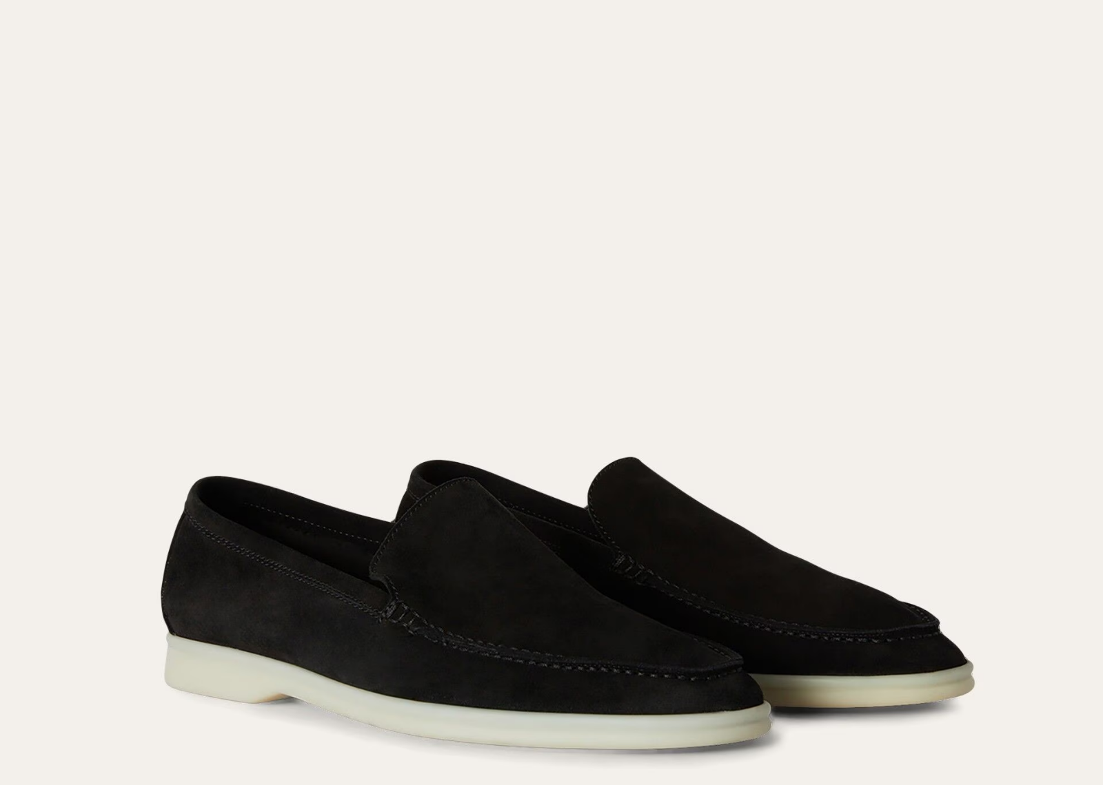 Loro Piana Summer Walk Loafer Suede Black - görsel 2