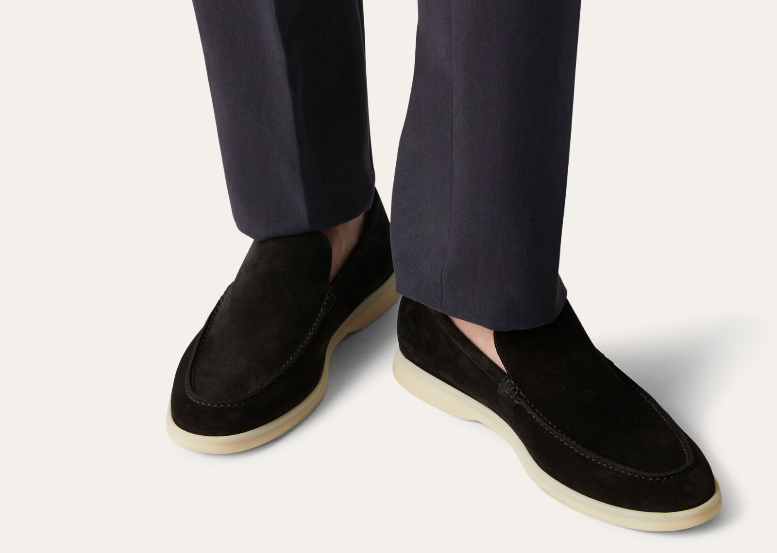 Loro Piana Summer Walk Loafer Suede Black - görsel 5