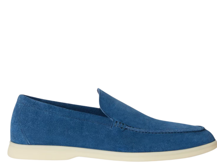 Loro Piana Summer Walk Loafer Suede Cobalt Ink