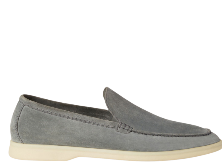 Loro Piana Summer Walk Loafer Suede Gull Gray