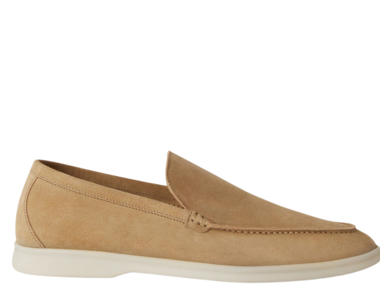 Loro Piana Summer Walk Loafer Suede Light Wood Smoke