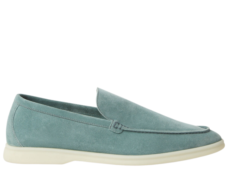 Loro Piana Summer Walk Loafer Suede Pine Cloud