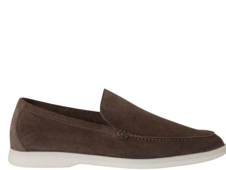 Loro Piana Summer Walk Loafer Suede Warm Gray