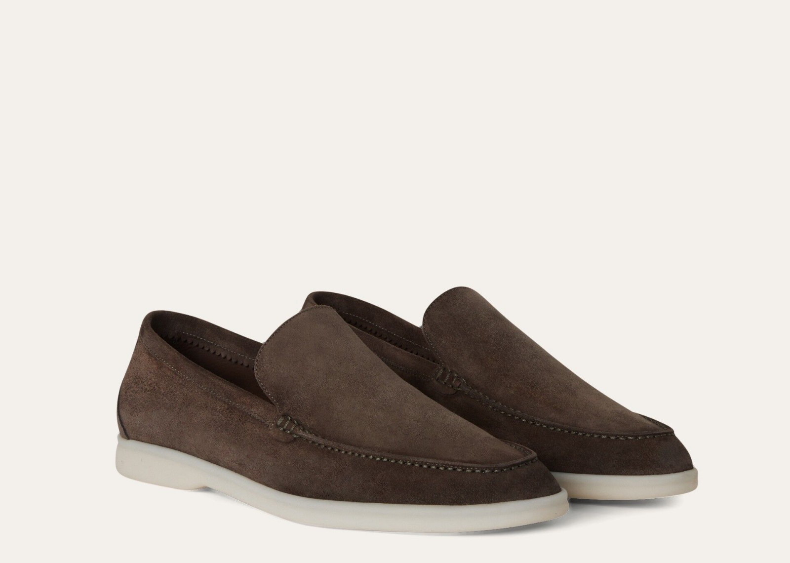 Loro Piana Summer Walk Loafer Suede Warm Gray - görsel 2