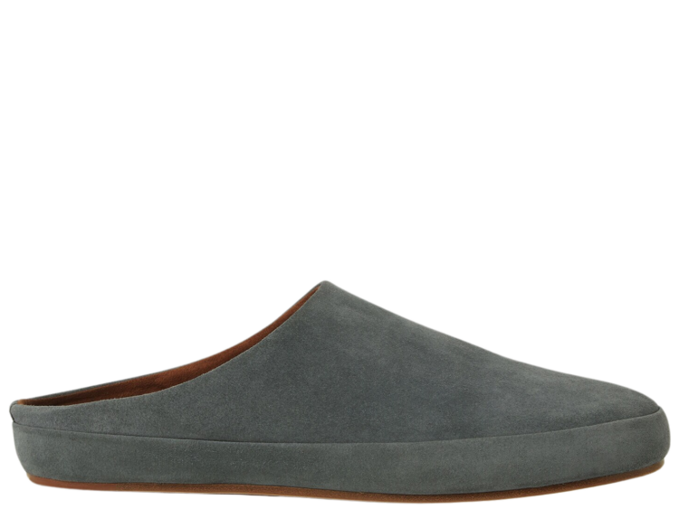Loro Piana Tomori Walk Mule Suede Bluish Grey