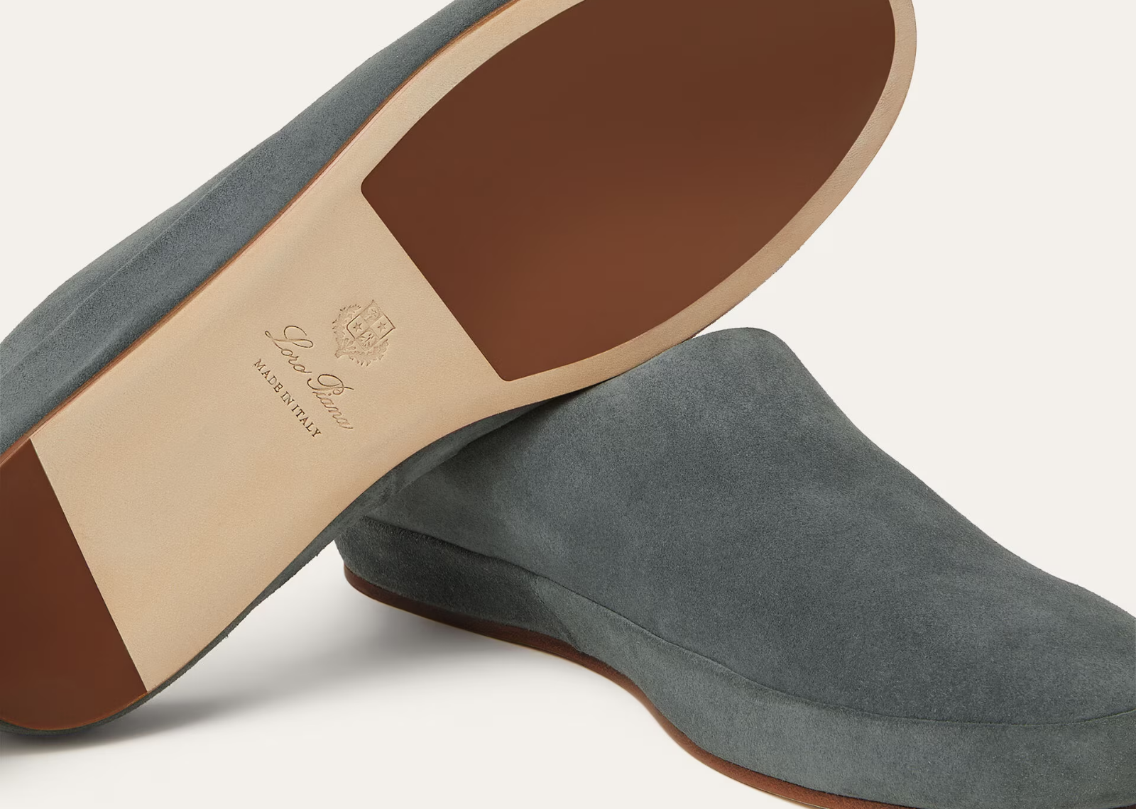 Loro Piana Tomori Walk Mule Suede Bluish Grey - görsel 4