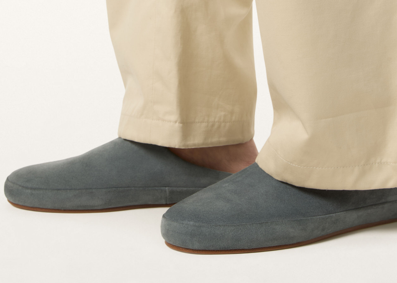 Loro Piana Tomori Walk Mule Suede Bluish Grey - görsel 5
