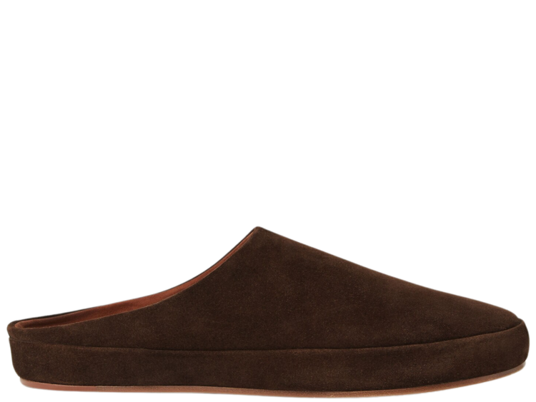 Loro Piana Tomori Walk Mule Suede Chocolate