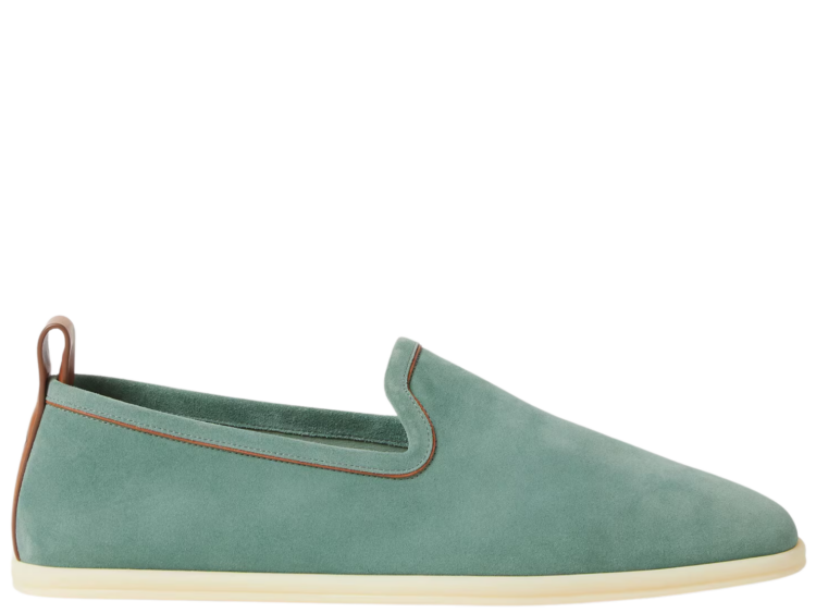 Loro Piana Venice Walk Loafer Suede Pine Cloud