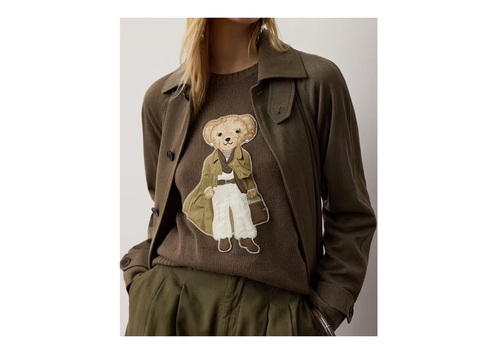 Polo Ralph Lauren Pre-Autumn Polo Bear Cashmere Jumper Portobello - görsel 4
