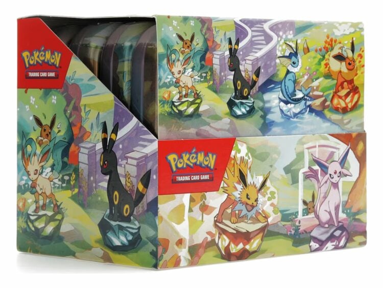 2025 Pokémon Scarlet & Violet Prismatic Evolutions Mini Tin Display (8 Tins)