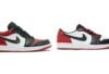 Air Jordan 1 Low Bred Toe ve Low OG Black Toe karşılaştırma