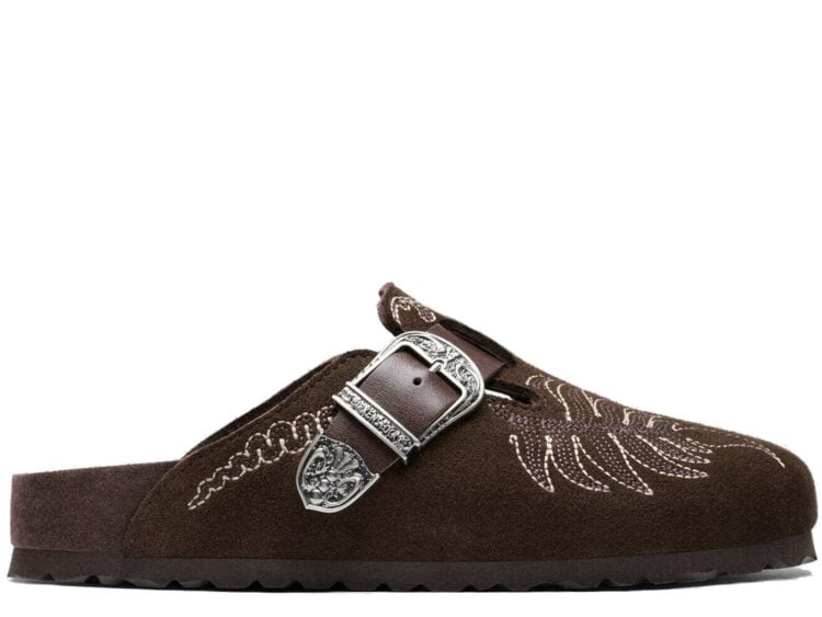 Birkenstock Etro Boston Embroidery Suede Chocolate