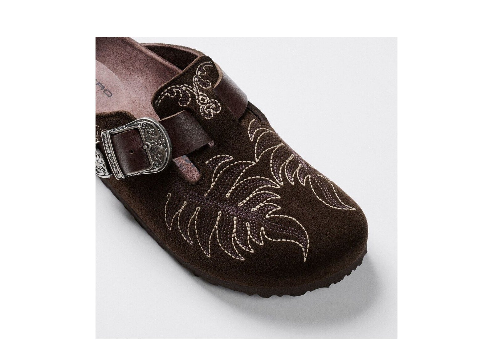 Birkenstock Etro Boston Embroidery Suede Chocolate - görsel 2