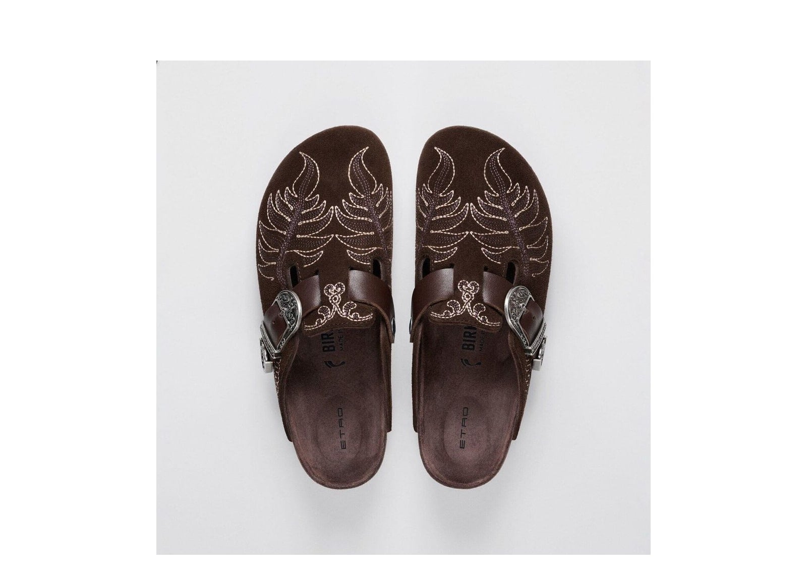 Birkenstock Etro Boston Embroidery Suede Chocolate - görsel 3