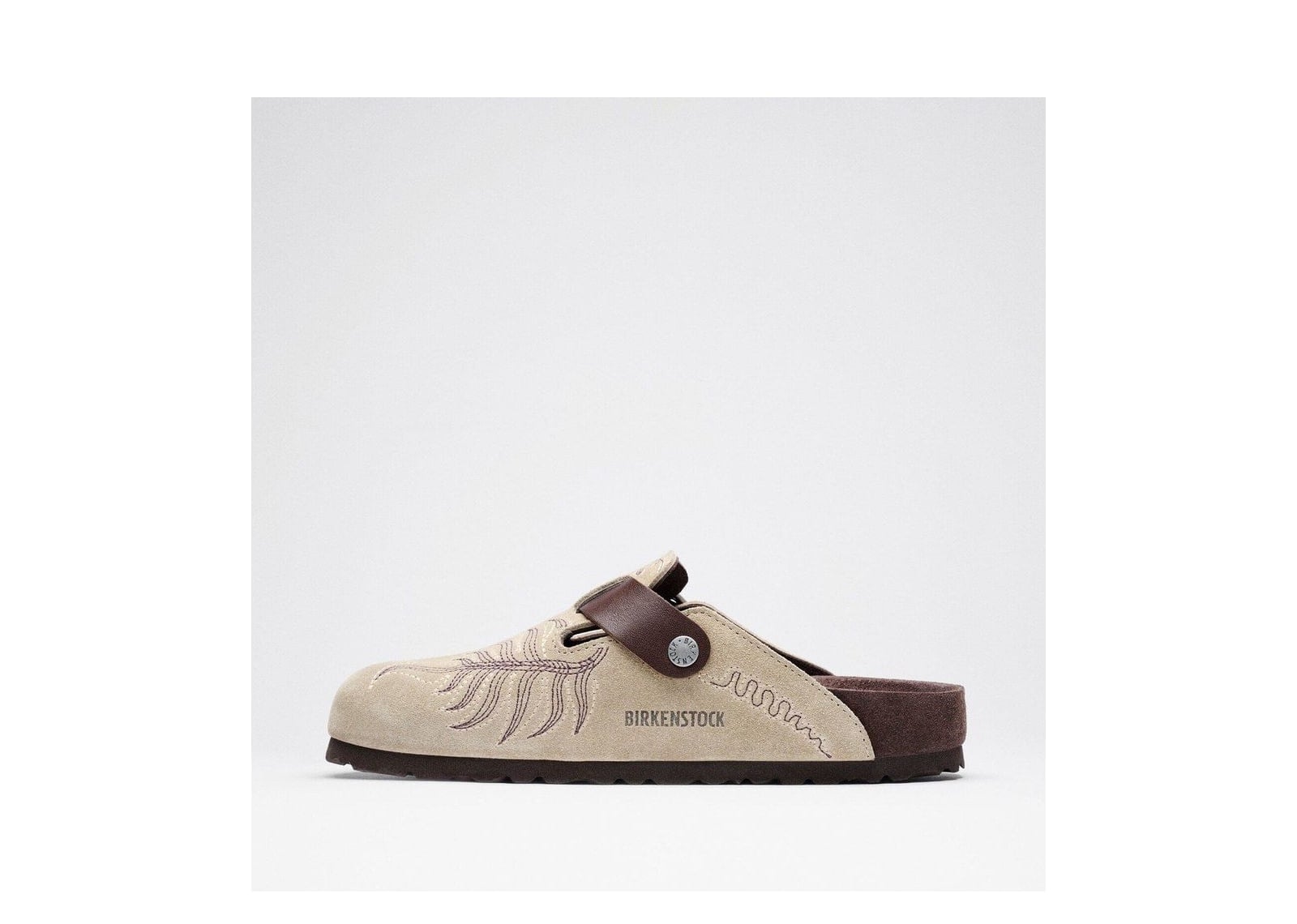 Birkenstock Etro Boston Embroidery Suede Taupe - görsel 5