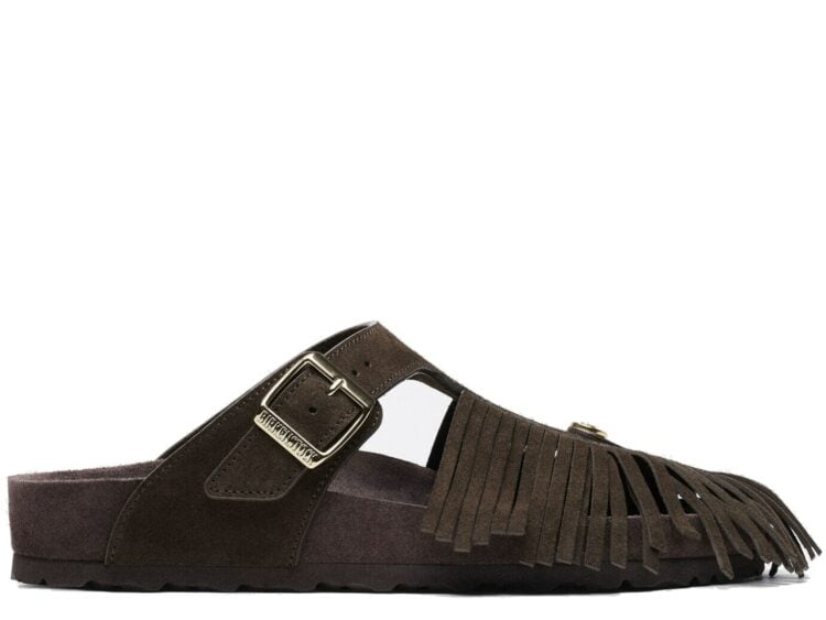 Birkenstock Etro Gizeh Fringes Suede Chocolate