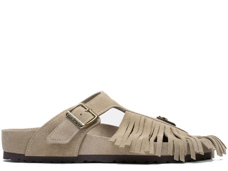 Birkenstock Etro Gizeh Fringes Suede Taupe