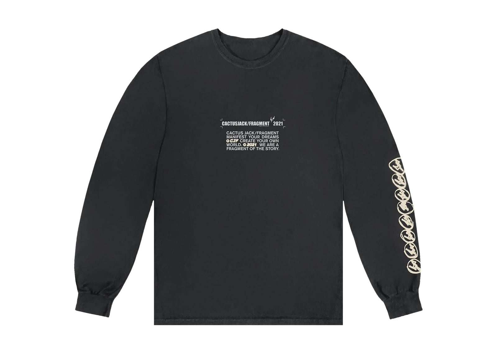 Cactus Jack by Travis Scott For Fragment Logo Long-Sleeve Black