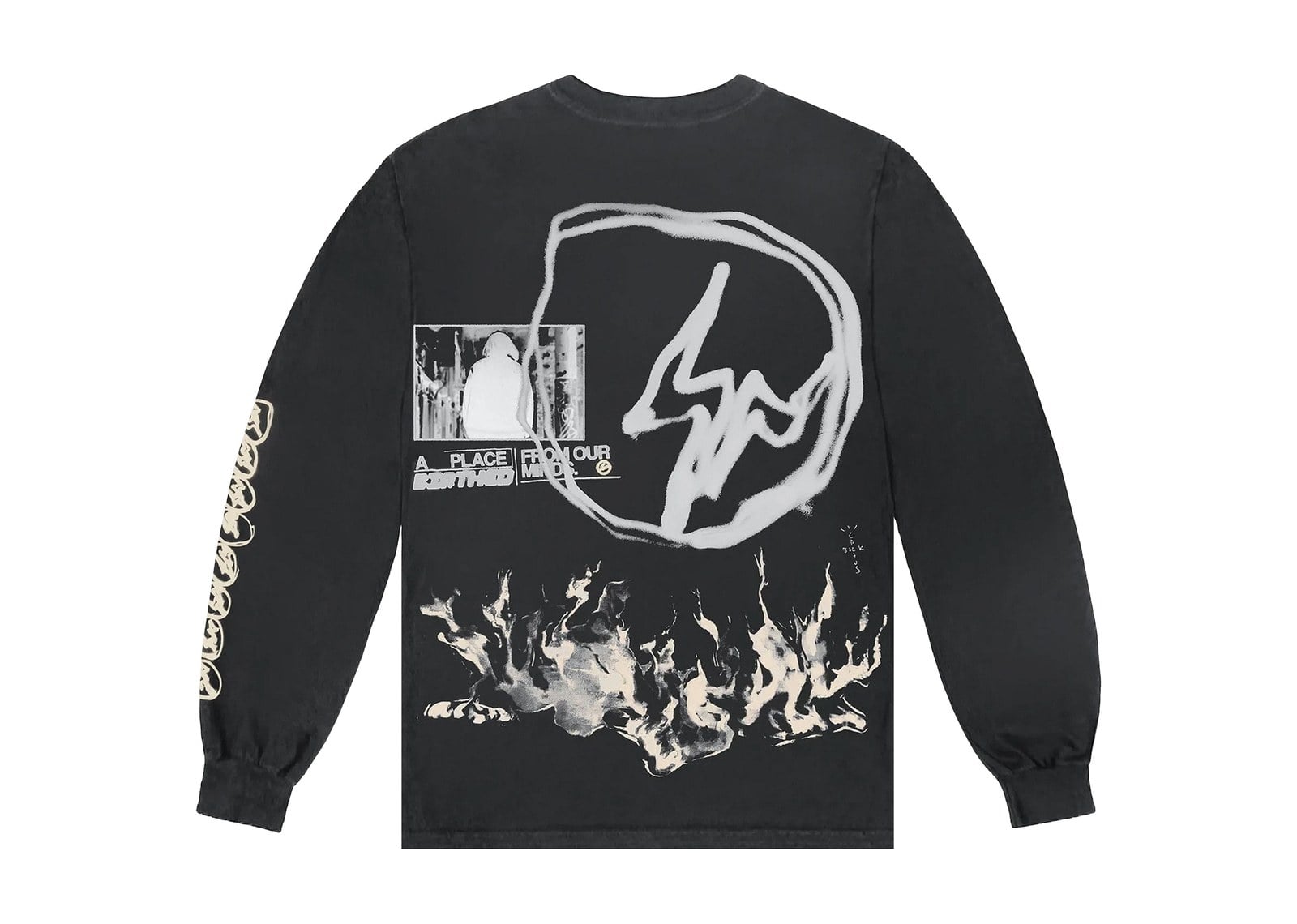 Cactus Jack by Travis Scott For Fragment Logo Long-Sleeve Black - görsel 2