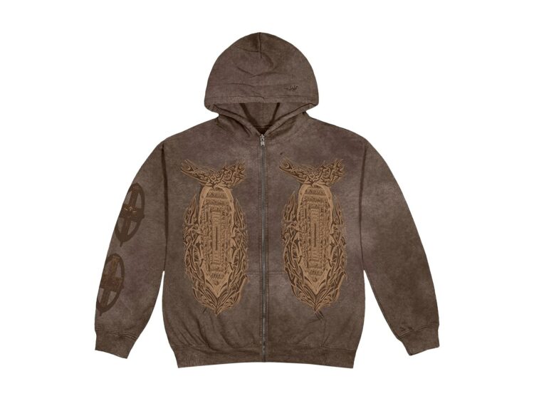 Cactus Jack by Travis Scott Gods Country Zip Hoodie Brown
