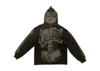 Cactus Jack by Travis Scott x Fragment Skeleton Graffiti Full Zip Hoodie Redux Brown