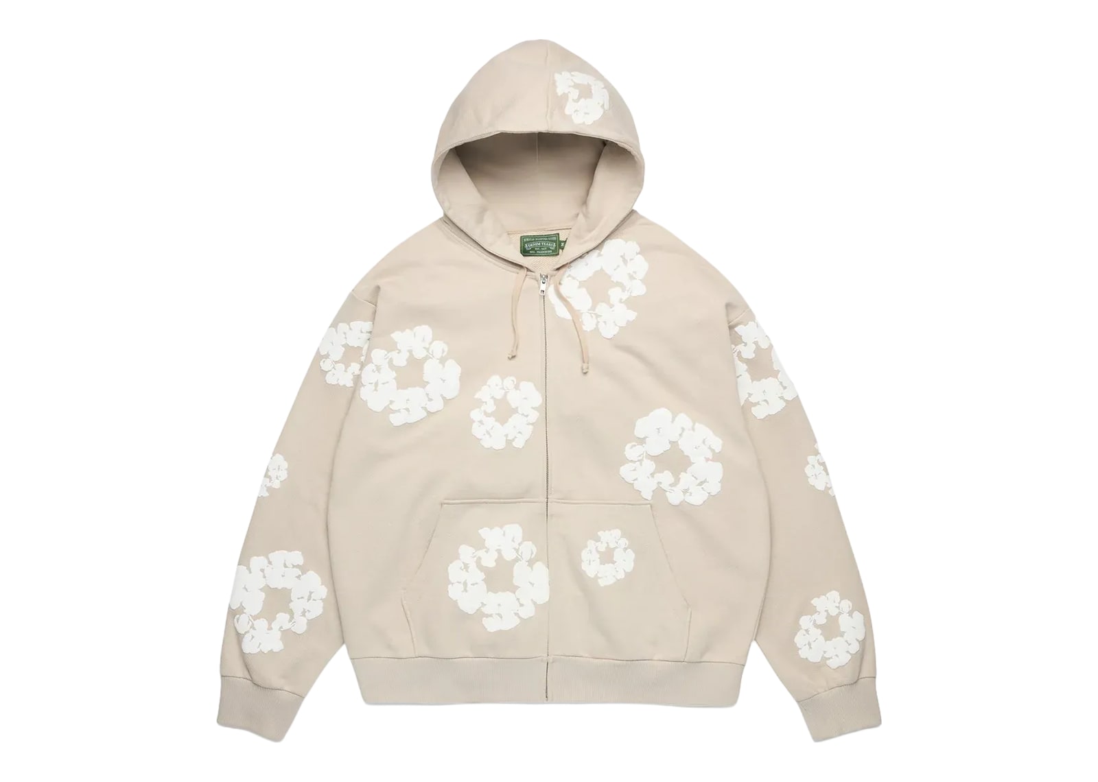 Denim Tears Cotton Wreath Zip Hoodie Cream