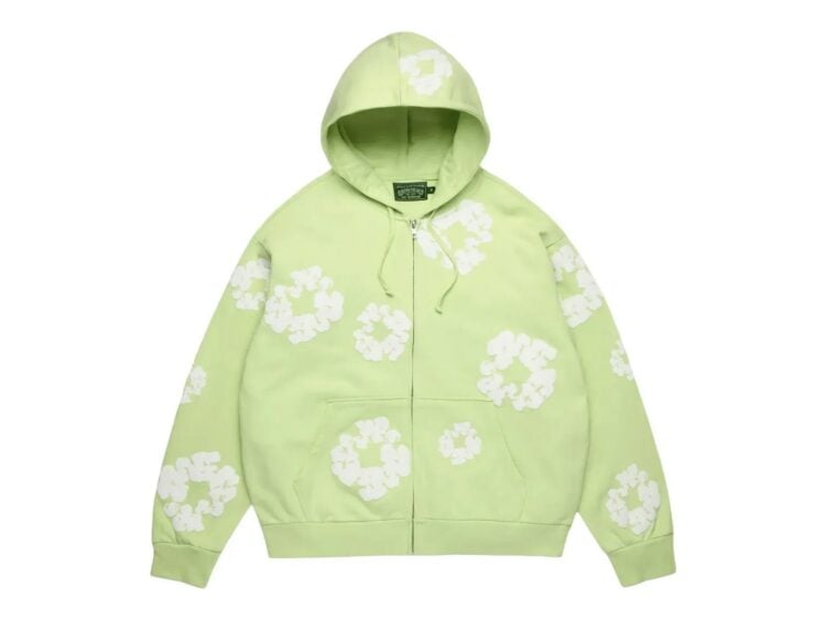 Denim Tears Cotton Wreath Zip Hoodie Mint
