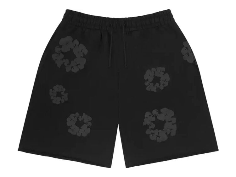 Denim Tears Mono Cotton Wreath Sweatshorts Black