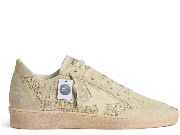 Golden Goose Ball-Star Beige Crystal Embellished (W)