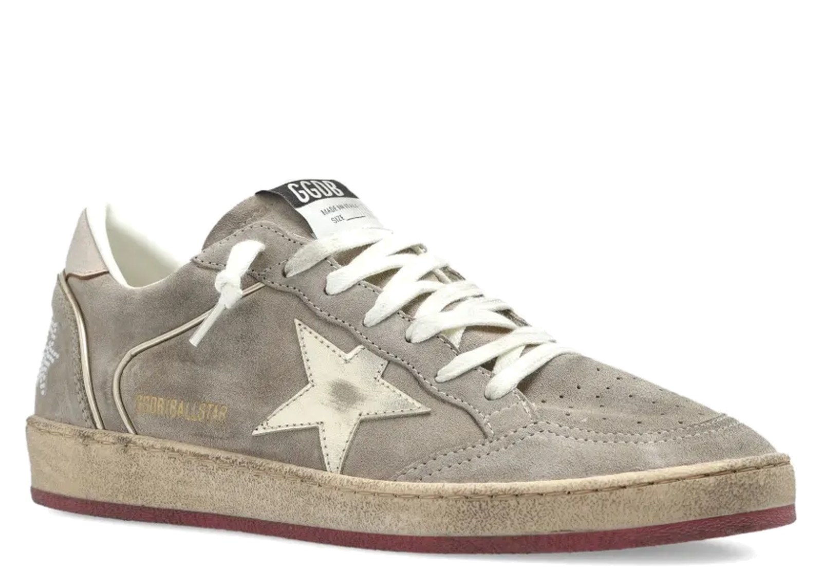 Golden Goose Ball-Star Beige Suede Gold Metallic Leather Star Bead Lettering (W) - görsel 2