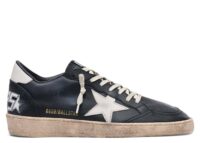 Golden Goose Ball-Star Black Nappa White Leather Star Heel Tab