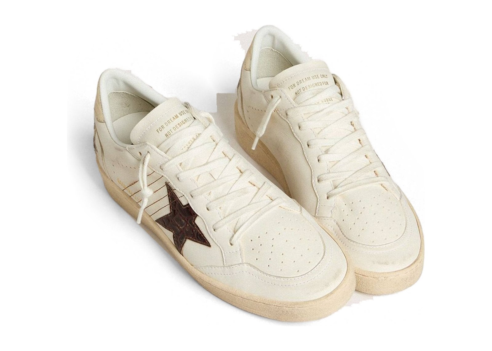 Golden Goose Ball-Star Burgundy Croc-Print Leather Star Gold Heel Tab (W) - görsel 2