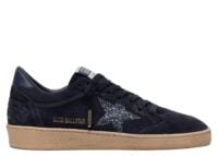 Golden Goose Ball-Star Dark Blue Suede Dark Blue Glitter Star (W)