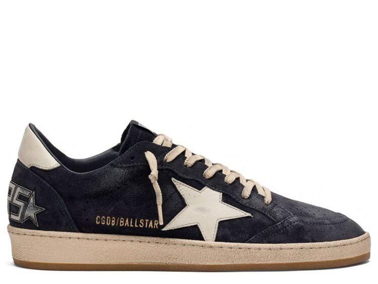 Golden Goose Ball-Star Dark Blue Suede White Star