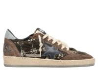 Golden Goose Ball-Star Lab Brown Matelassé Velvet Rhinestones Black Leather Star (W)