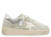 Golden Goose Ball-Star Light Gray Suede Star Glitter Inserts (W)