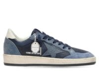 Golden Goose Ball-Star LTD Dark Blue Leather Light Blue Swarovski Crystal Star Suede Inserts (W)