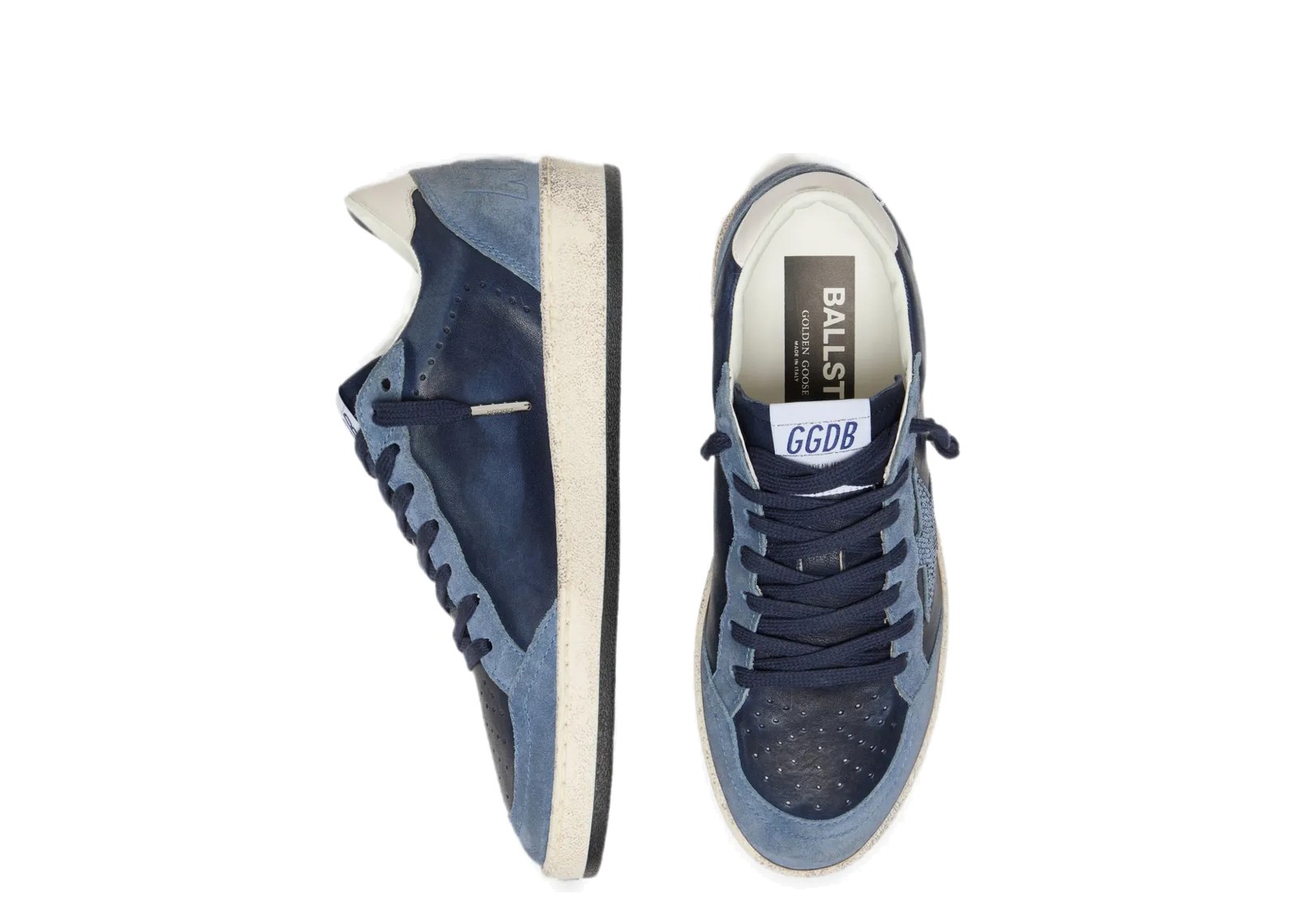 Golden Goose Ball-Star LTD Dark Blue Leather Light Blue Swarovski Crystal Star Suede Inserts (W) - görsel 3