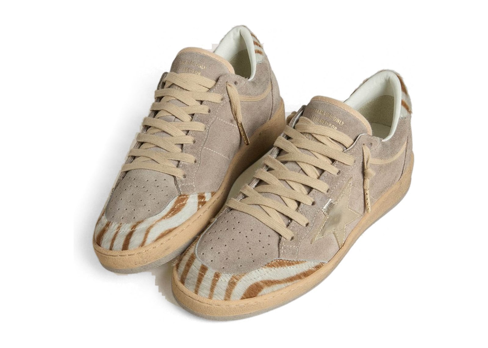 Golden Goose Ball-Star LTD Suede Metallic Leather Star Zebra Pony Skin Heel Tab (W) - görsel 2