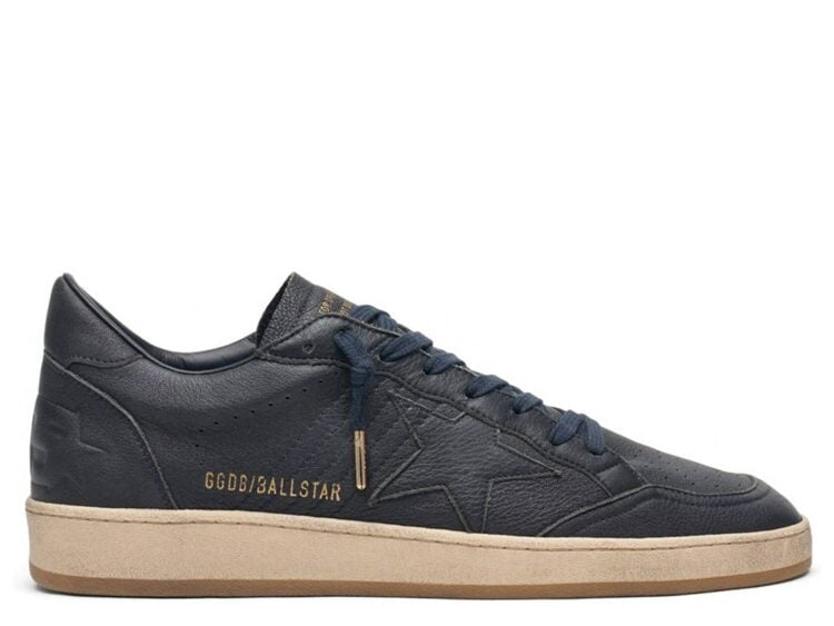 Golden Goose Ball-Star Navy Leather Tone On Tone Star