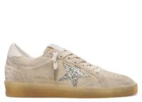 Golden Goose Ball-Star Pearl Suede Silver Glitter Star (W)
